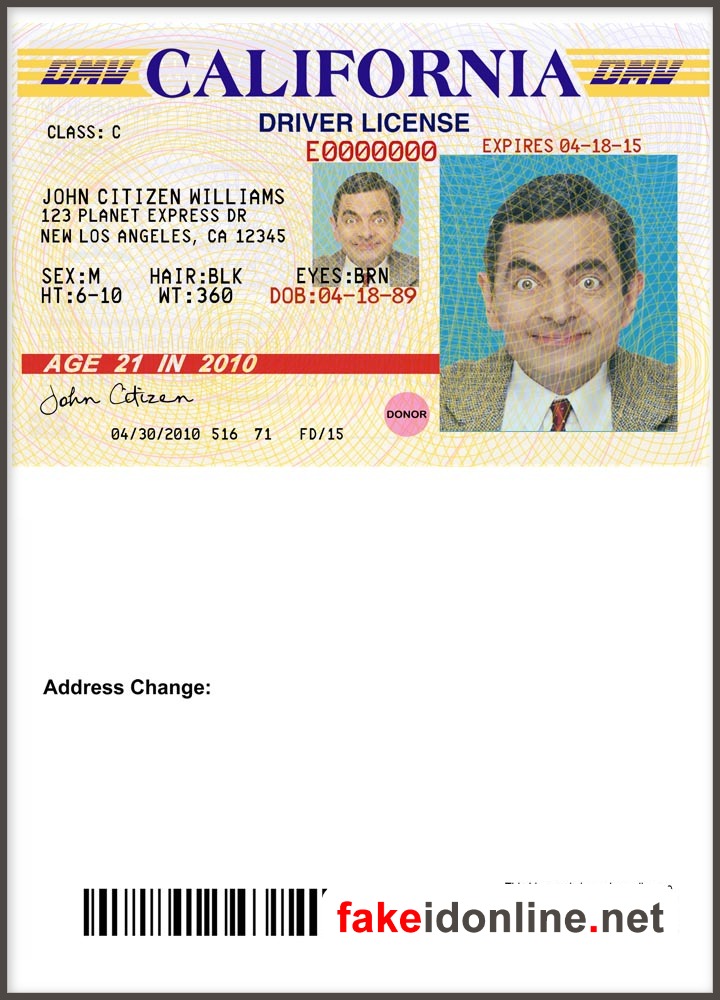 California Driver License V2 PSD Template